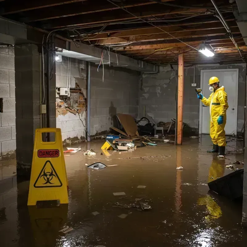 Flooded Basement Electrical Hazard in Shelby County, IL Property